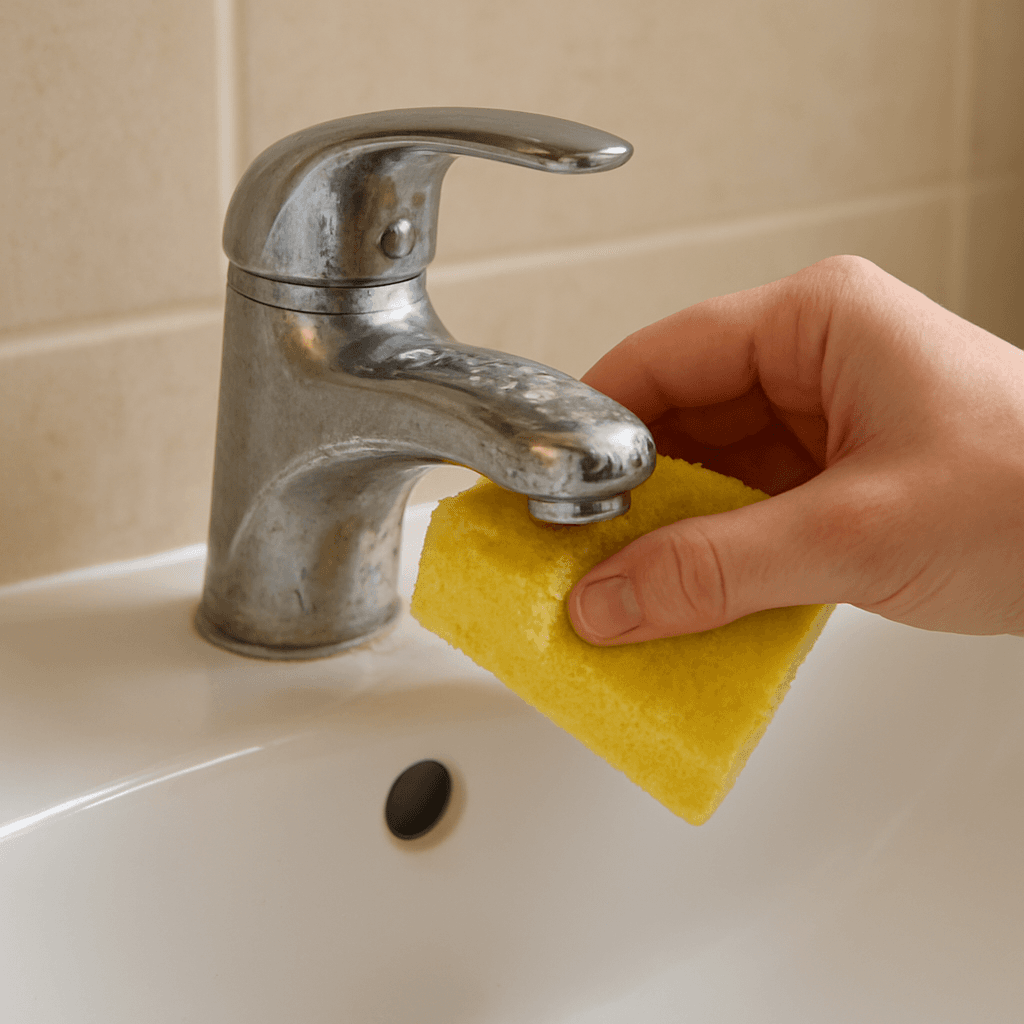 Enlever le calcaire des robinets sans rayer le chrome