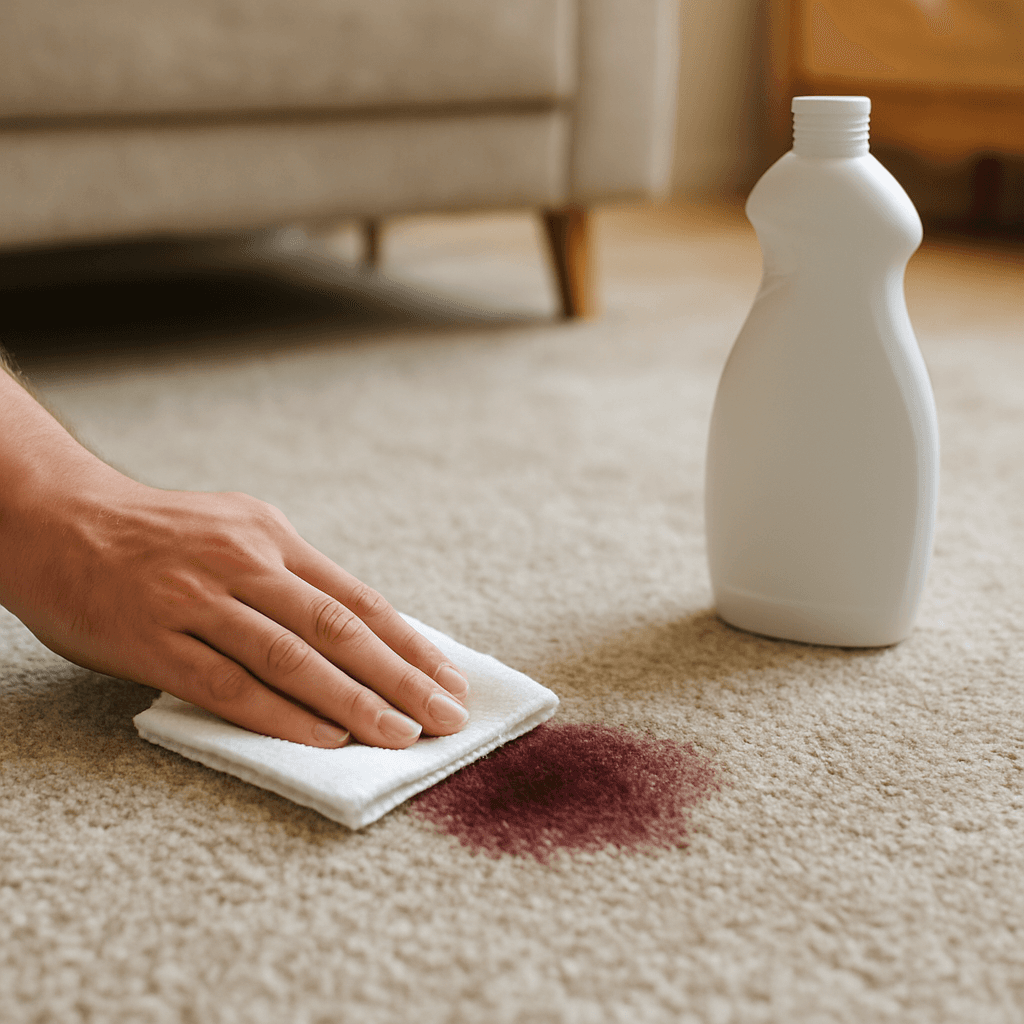 Tache de vin rouge sur tapis : détachage express en 10 min