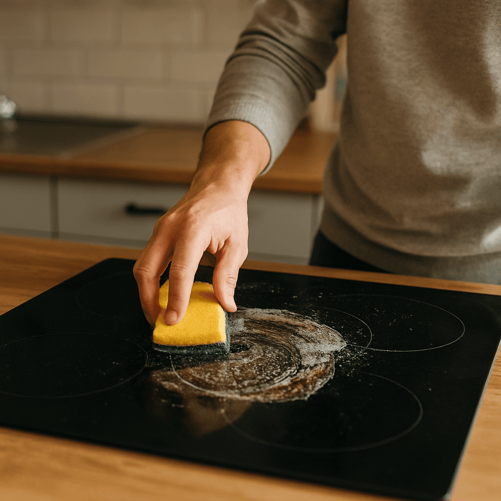 Dégraisser une plaque de cuisson collante sans rayer