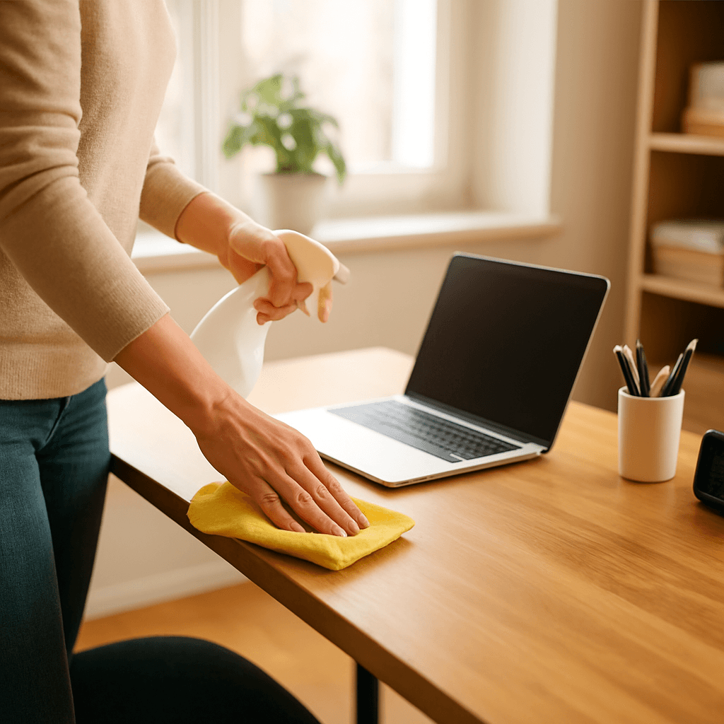 Routine anti-poussière : bureau impeccable en 10 minutes
