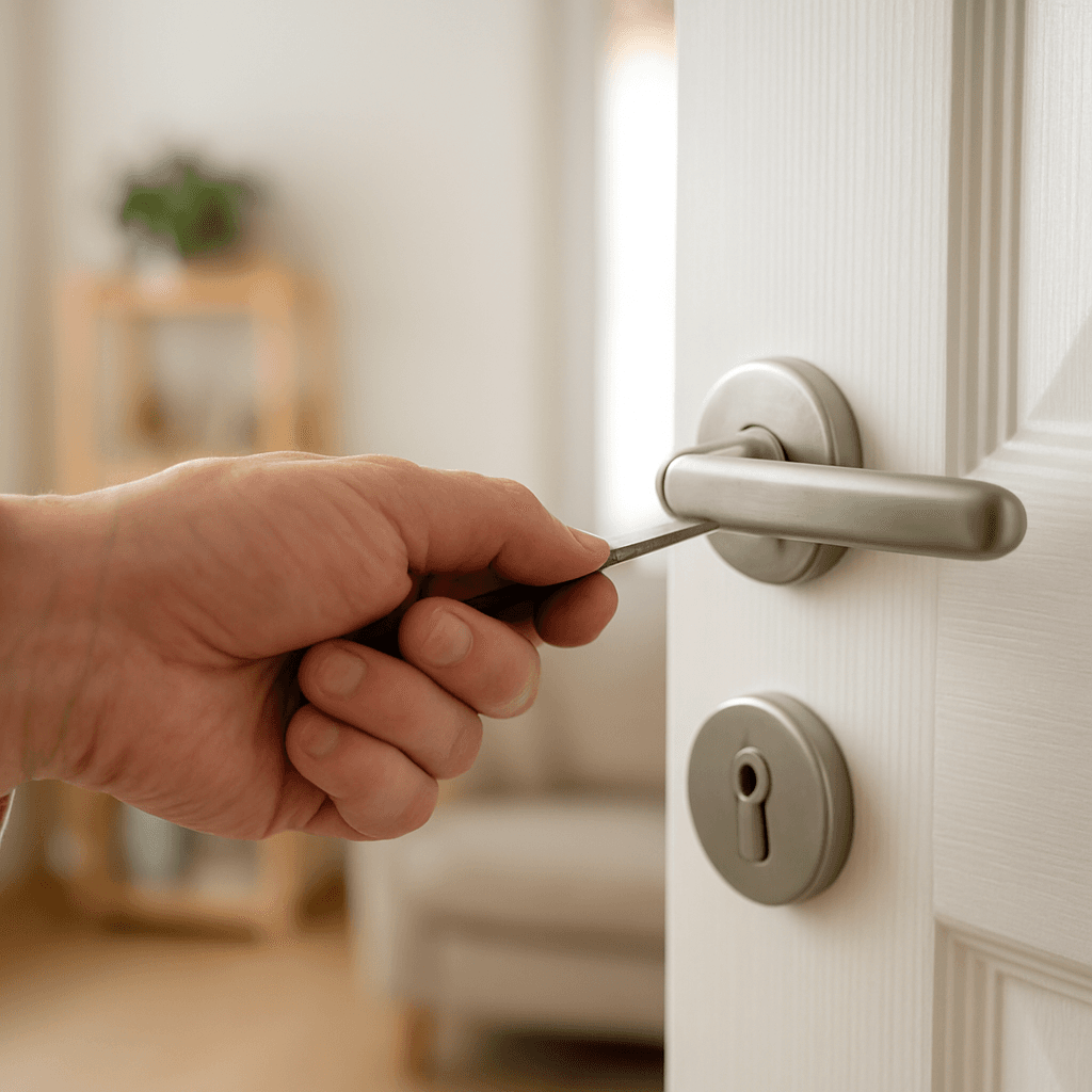 Poignée de porte qui se desserre : la fixer sans percer