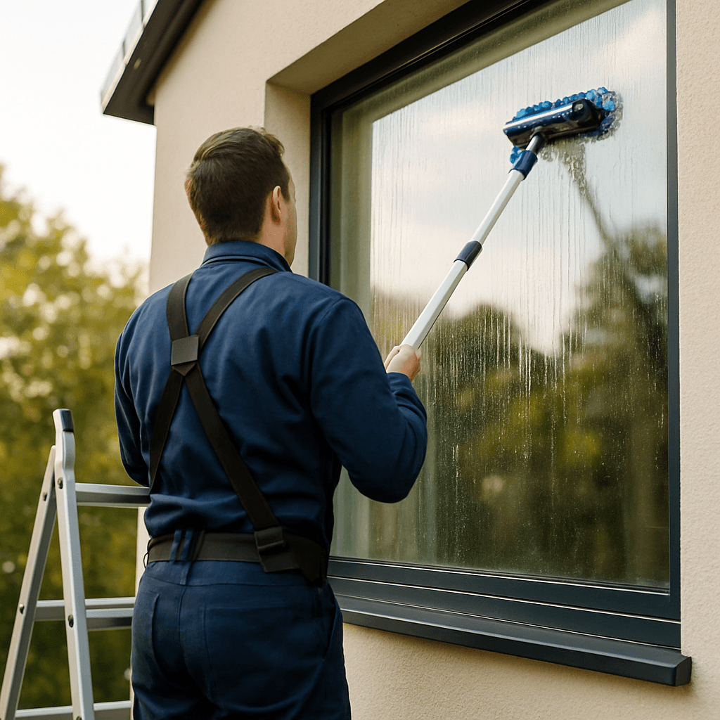 Nettoyer des vitres extérieures en hauteur sans danger