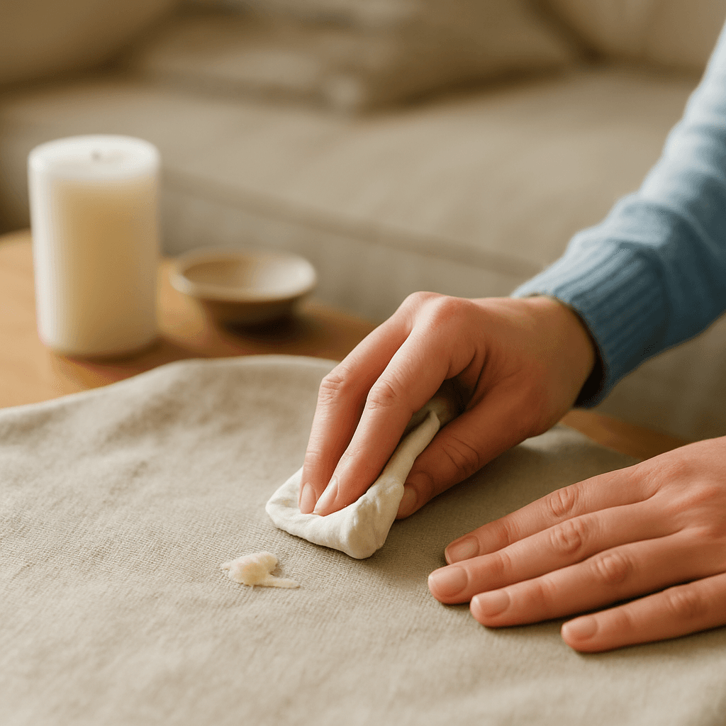 Enlever une tache de cire de bougie sans abîmer le tissu