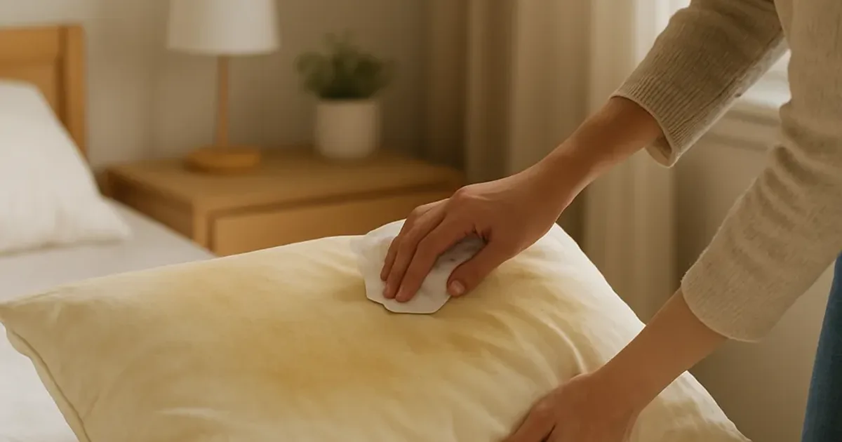 Oreiller jauni : le nettoyer et l'assainir sans l'abîmer