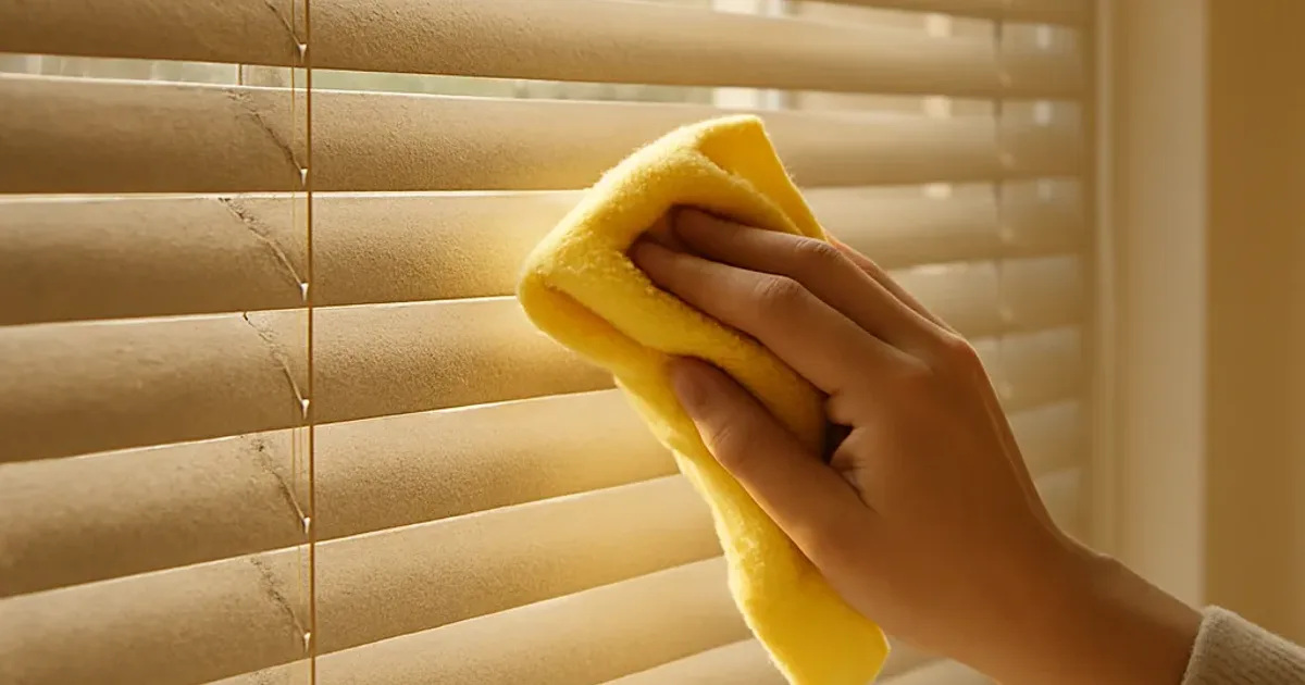 Stores vénitiens pleins de poussière : nettoyage express sans démonter