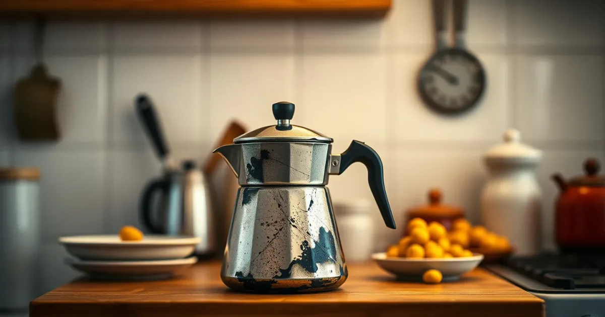 Cafetière italienne brûlée : je la récupère sans l'abîmer