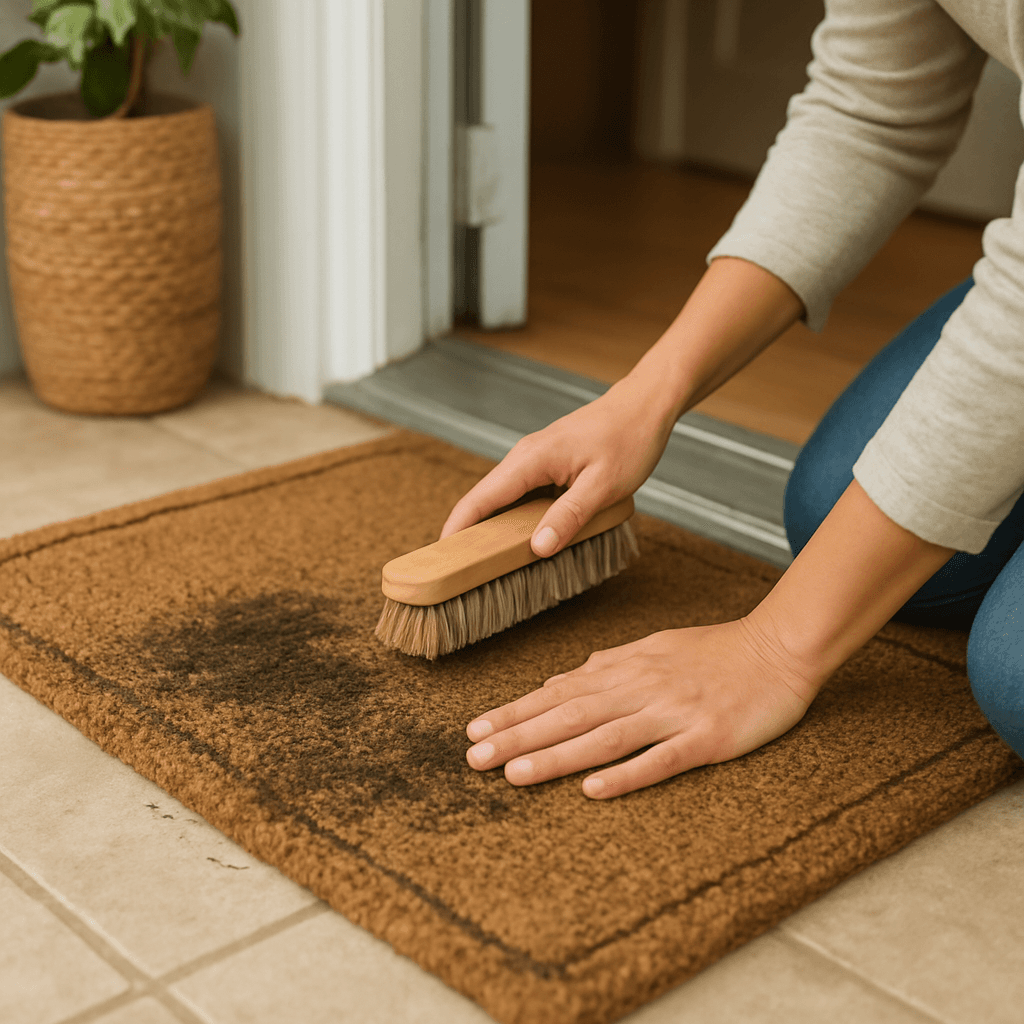 Tapis d'entrée sale : le nettoyer à fond sans l'abîmer