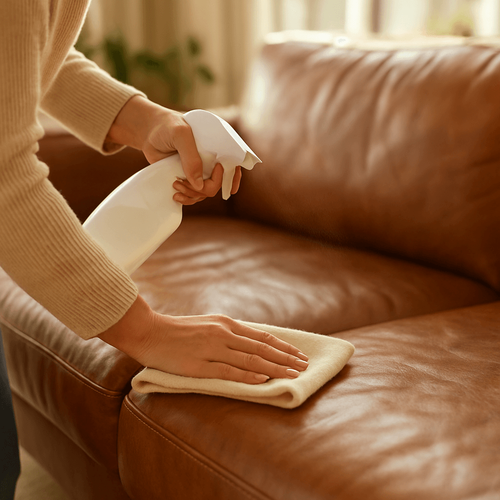 Canapé en cuir qui colle : nettoyage sans dessécher